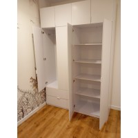 Розпашна шафа для одягу Лукас Білий 160х50х240