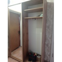Прихожая купе с полками для обуви КМ 1 Зеркало 1400х2400х450