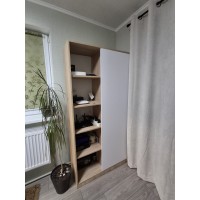 Розпашна однодверна шафа Студент Дуб сонома/Білий 90х38х180