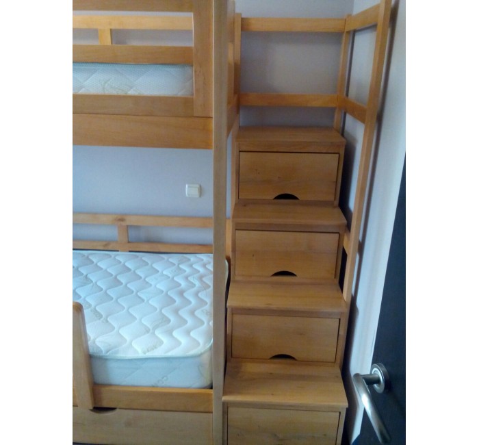 Двоповерхове ліжко зі сходами-комодом Остін