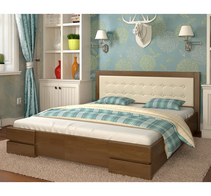 Двоспальне дерев'яне ліжко Регіна