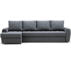 Розкладний кутовий диван з широкими підлокітниками з нішою та подушками Стріт-2