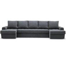 Раскладной угловой диван с нишей и подушками Стрит-3