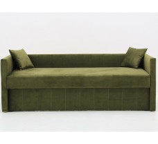 Прямий нерозкладний диван з нішою для білизни та маленькими подушками Акорд Ніша