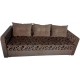 Прямий розкладний диван Андора з підлокітниками, м’якими подушками та нішою
