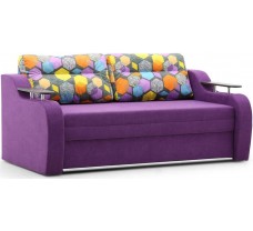 Раскладной прямой диван Бинго с подлокотниками, мягкими подушками и нишей