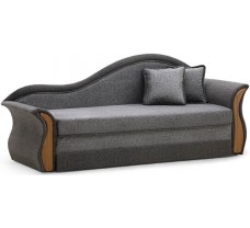 Раскладной прямой диван Лагуна с декоративными подлокотниками и бельевым коробом