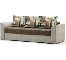 Розкладний прямий диван з подушками та м’якими підлокітниками Лофт