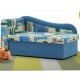 Детский раскладной диван с изножьем и коробом для белья Марко