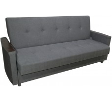 Розкладний прямий диван з підлокітниками та коробом Мега