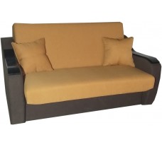 Розкладний диван з дерев’яними підлокітниками та коробом Мікс шириною 140 см