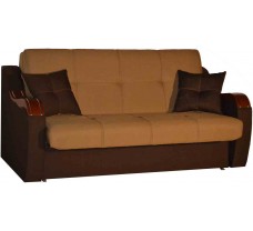 Розкладний прямий диван Міла з підлокітниками, нішою та подушками