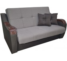 Прямой раскладной диван с подлокотниками и подушками Мила шириной 140 см