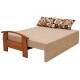 Раскладной прямой диван Мираж с деревянными подлокотниками и подушками