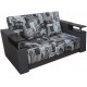 Прямой раскладной диван Техно с деревянными подлокотниками и подушками