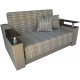 Прямий розкладний диван Техно з дерев'яними підлокітниками та подушками