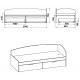 Кровать 90+2С со спинкой и ящиками 90х200 см