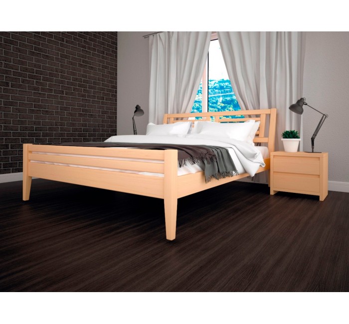 Двуспальная кровать с оригинальной спинкой Мия-1