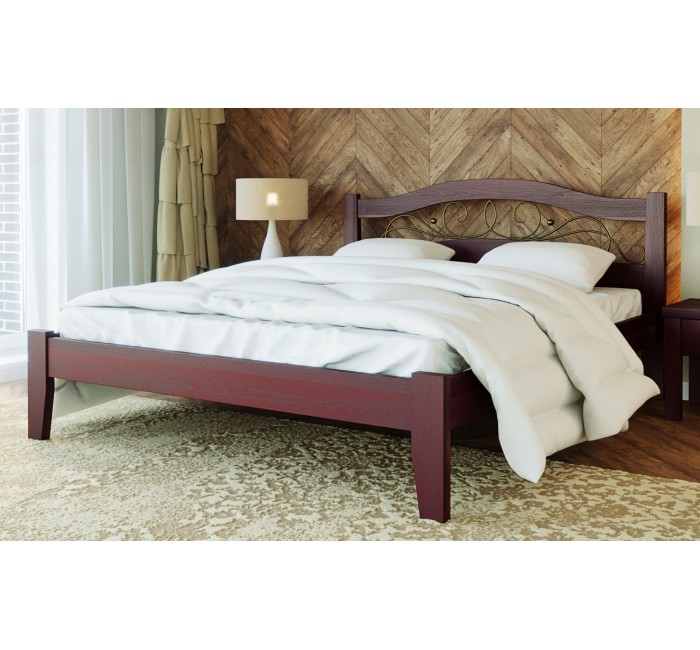 Двоспальне дерев'яне ліжко Афіна-1