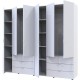 Розпашна шафа для одягу Гелар комплект колір Білий 3+3 ДСП 232х49х203
