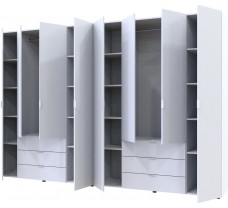 Шкаф для одежды Гелар комплект цвет Белый 4+4 ДСП 310х49х203