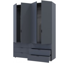 Розпашна шафа для одягу Гелар комплект колір Графіт 2+2 ДСП 155х49х203