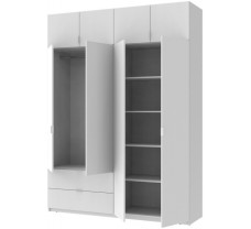Белый распашной шкаф для одежды Лукас 180х50х240