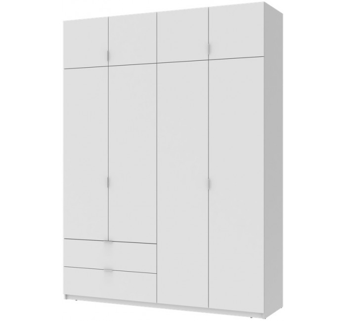 Белый распашной шкаф для одежды Лукас 180х50х240