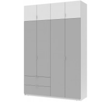 Распашной шкаф для одежды Лукас Белый/Серый 180х50х240