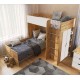Двоярусне ліжко з полицями та шафою Бедрум 3