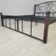 Двуспальная металлическая кровать Брунера деревянные ножки