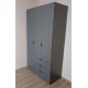 Распашной шкаф для одежды Гелар цвета Графит 3 ДСП 116х49х203