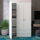 Распашный трехдверный шкаф для одежды Эктор Белый 3 ДСП 116х180х50
