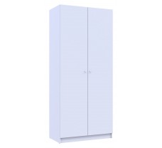 Двухдверный распашный шкаф для одежды Promo с полками Белый 2 ДСП 90х48х204