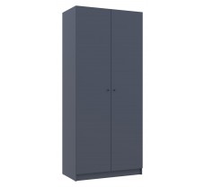 Маленький двухдверный шкаф для одежды Promo с полками Графит 2 ДСП 90х48х204