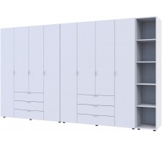 Восьмидверный комплект шкафов с этажеркой Гелар 4+4 белый