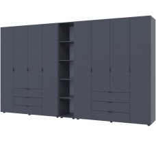 Большой комплект шкафов Гелар 4+4 в графитовом исполнении