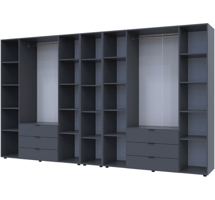 Большой комплект шкафов Гелар 4+4 в графитовом исполнении