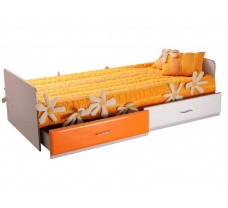 Одноярусная кровать с ящиками Пионер МДФ