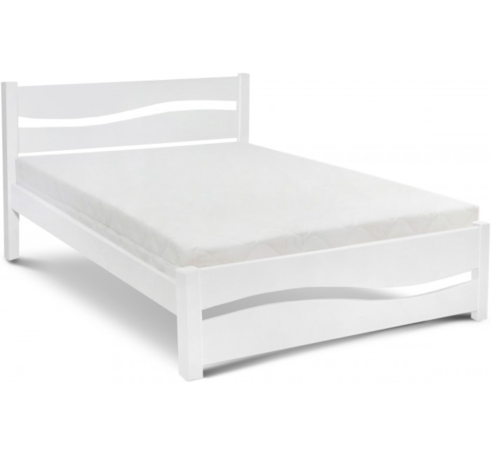Біле двоспальне ліжко Волна 