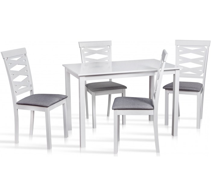 Білий обідній стіл Бруклін з комлектом стільців