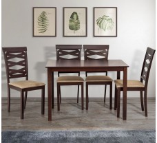 Обеденный стол с комплектом стульев Бруклин Темный орех
