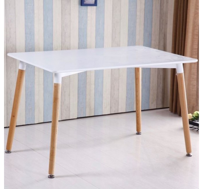 Білий прямокутний обідній стіл Везувій МДФ 120 х 80 см