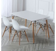 Прямоугольный белый обеденный стол Везувий МДФ 100 х 70 см