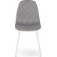 Світло-сірий обідній стілець Ембер-L на білому каркасі