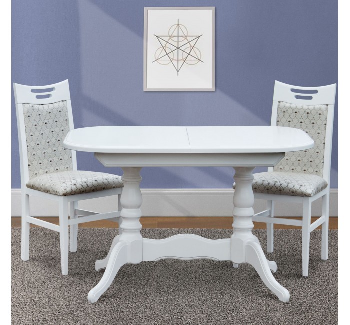Белый раскладной обеденный стол Шервуд