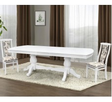Білий великий розкладний обідній стіл Цезар 