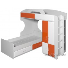 Двухъярусная кровать со шкафом Пионер вариант 5