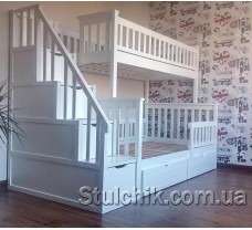 Двухъярусная кровать с лестницей-комодом Сонет