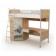 Кровать-чердак подростковая с угловым шкафом и столом Mega